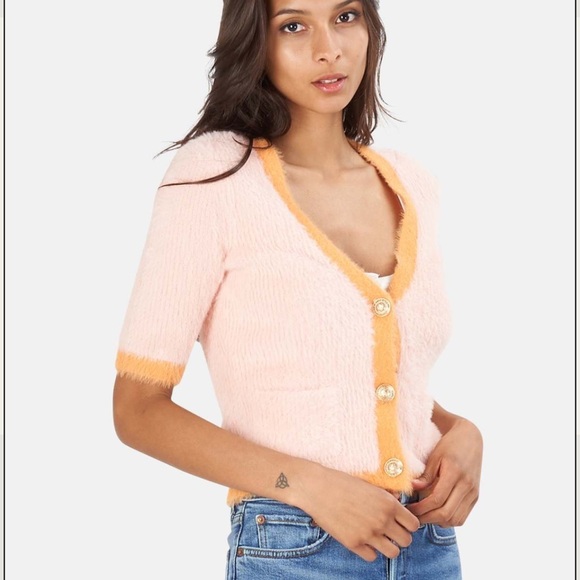 L'agence Susie Knit Fuzzy Cardigan NWOT - Picture 2 of 8